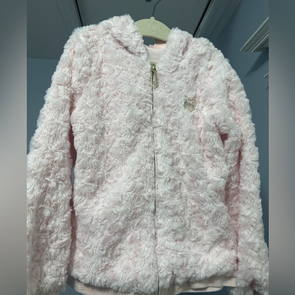 Juicy Couture Girls Rose Fluffy Jacket